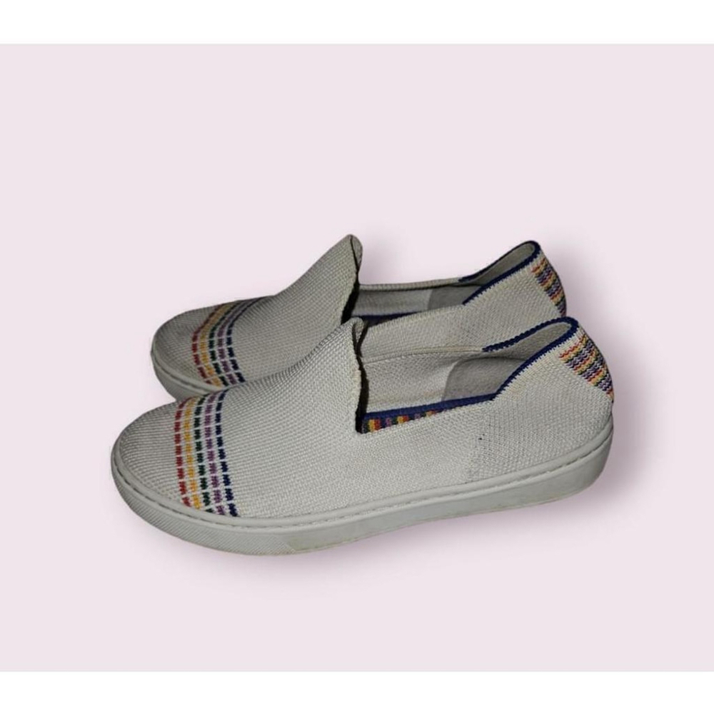 Rothy's Slip On Shoes Girl's Size 1 White Rainbow - Picture 2 of 12
